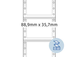 Etiket HERMA 8211 88.9x35.7mm 1-baans wit 4000 stuks