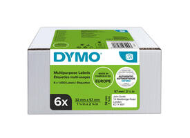 Etiket Dymo LabelWriter multifunctioneel 32x57mm 6 rollen á 1000 stuks wit