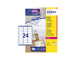 Etiket Avery L7159-250 63.5x33.9mm wit 6000 stuks