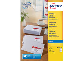 Etiket Avery J8159-10 63.5x33.9mm wit 240 stuks