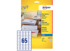 Etiket Avery J8651-10 38.1x21.2mm wit 650 stuks