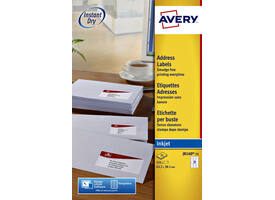Etiket Avery J8160-10 63.5x38.1mm wit 210 stuks