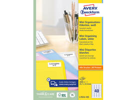 Etiket Avery L7654-100 45.7x25.4mm wit 4000 stuks