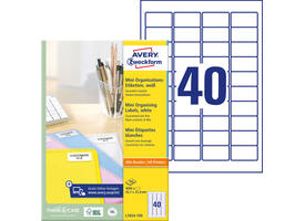 Etiket Avery L7654-100 45.7x25.4mm wit 4000 stuks