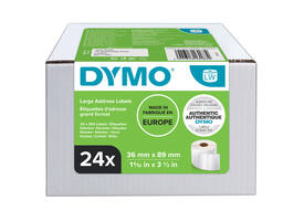 Etiket Dymo LabelWriter adressering 36x89mm 24 rollen á 260 stuks wit