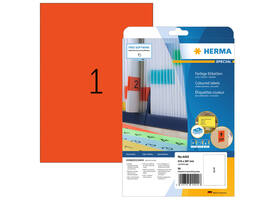 Etiket HERMA 4422 210x297mm A4 verwijderbaar rood 20 stuks