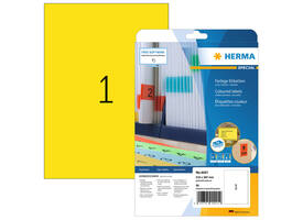 Etiket HERMA 4421 210x297mm A4 verwijderbaar geel 20 stuks