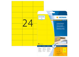 Etiket HERMA 4466 70x37mm verwijderbaar geel 480 stuks