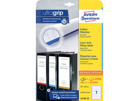 Rugetiket Avery smal 38x192mm zelfklevend wit