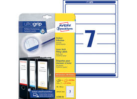 Rugetiket Avery smal 38x192mm zelfklevend wit