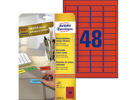 Etiket Avery L6038-20 45.7x21.2mm rood 960 stuks