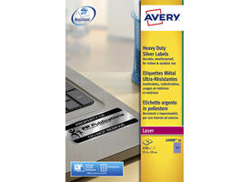 Etiket Avery L6008-20 25.4x10mm zilver 3780 stuks