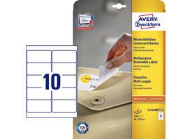Etiket Avery L4744REV-25 96x50.8mm afneembaar wit 250 stuks