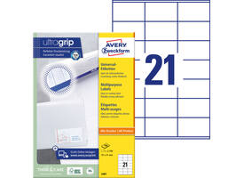Etiket Avery 3481 70x41mm wit 2100 stuks