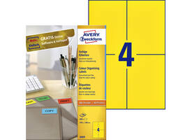 Etiket Avery 3459 105x148mm A6 geel 400 stuks