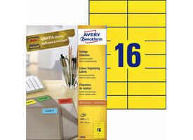Etiket Avery 3455 105x37mm geel 1600 stuks