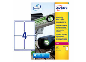 Etiket Avery L4774-20 99.1x139mm polyester wit 80 stuks