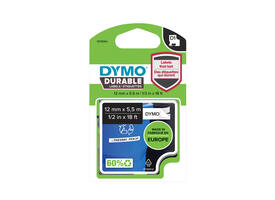 Labeltape Dymo LabelManager D1 polyester 12mm duurzaam zwart op wit