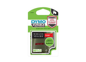 Labeltape Dymo LabelManager D1 polyester 12mm wit op rood