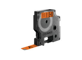 Labeltape Dymo LabelManager D1 polyester 12mm zwart op oranje
