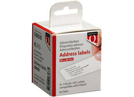 Labeletiket Quantore 99010 28x89mm adres wit 2 rollen