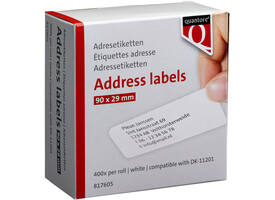 Labeletiket Quantore DK-11201 29x90mm adres wit 400 stuks