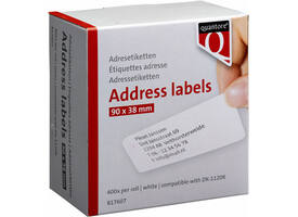 Labeletiket Quantore DK-11208 38x90mm adres wit 400 stuks