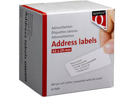 Labeletiket Quantore DK-11209 29x62mm adres wit 800 stuks