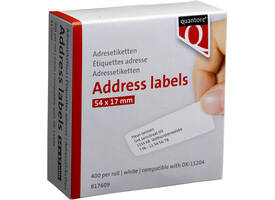 Labeletiket Quantore DK-11204 17x54mm wit 400 stuks