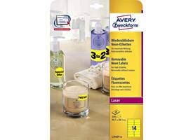 Etiket Avery L7263Y-25 99.1x38.1mm neon geel 350 stuks