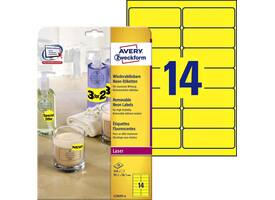 Etiket Avery L7263Y-100 99.1x38.1mm neon geel 1400 stuks