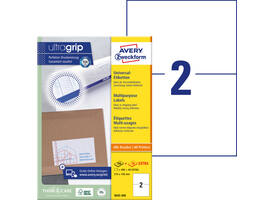 Etiket Avery 3655-200 210x148mm A5 wit 400 stuks