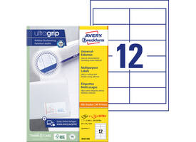 Etiket Avery 3659-200 97x42.3mm wit 2400 stuks