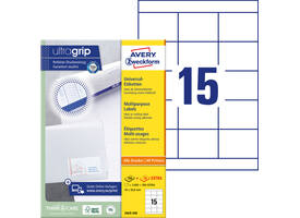 Etiket Avery 3669-200 70x50.8mm wit 3000 stuks