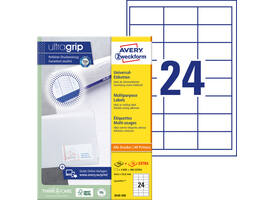Etiket Avery 3658 64.6x33.8mm wit 4800 stuks