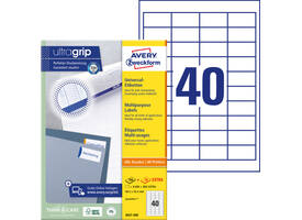 Etiket Avery 3657-200 48.5x25.4mm wit 8000 stuks