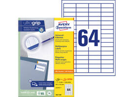 Etiket Avery 3667-200 48.5x16.9mm wit 12800 stuks