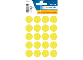 Etiket HERMA 1884 rond 19mm fluor geel 100 stuks
