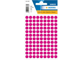 Etiket HERMA 1836 rond 8mm roze 540 stuks