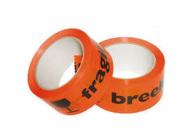 Waarschuwingstape IEZZY breekbaar 50mmx66m oranje/zwart