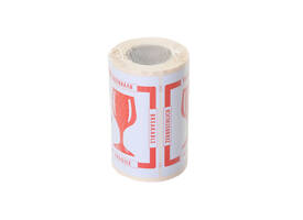 Waarschuwingsetiket IEZZY breekbaar 80mmx100m rood 250 stuks