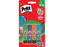 Lijmstift Pritt Stick 10gr FUN Colors 1 blister à 4 stuks