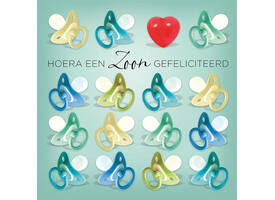 Wenskaart Paperclip geboorte zoon navulset à 6 stuks