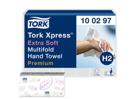 Handdoek Tork H2 Xpress Premium multifold 2-laags 212x340mm 21x100 vel wit 100297