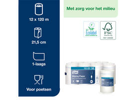 Poetspapier Tork M1 Advanced 1-laags 120m wit 100130