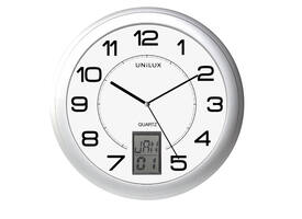 Wandklok Unilux Instinct Ø 30.5cm zilvergrijs/wit