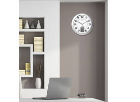Wandklok Unilux Instinct Ø 30.5cm zilvergrijs/wit