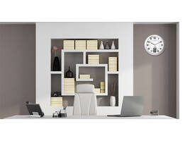 Wandklok Unilux Instinct Ø 30.5cm zilvergrijs/wit