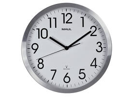 Wandklok MAUL Move RC Ø305x45mm aluminium frame wit incl. batterij