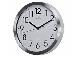 Wandklok MAUL Move RC Ø305x45mm aluminium frame wit incl. batterij